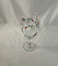 Pfaltzgraff Winterberry Glass Replacement Water Goblet - Leaves &amp; Berries 7&quot; - £6.62 GBP