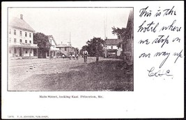 Princeton, Maine 1907 Und/B Postcard - Main Street Dirt Road Business Area - £10.16 GBP