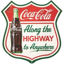 Coca-Cola Along The Highway To Anywhere Coke Vintage Look Metal Street Sign H8 - £22.13 GBP