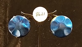 Vintage Blue Concave Design Clip On Earrings - £8.60 GBP