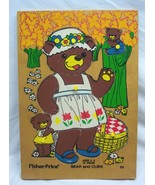 VINTAGE FISHER PRICE Teddy Bear and Cubs 10 Piece WOODEN FRAME TRAY PUZZ... - $274.49 MXN