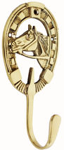 Horse Head  Horseshoe Home Decor Hook Wall Mount in Brass Tackroom 6710BR - €16,96 EUR