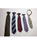 Kids Clip On Ties Lot Of 5  Boys Polyester - £11.47 GBP