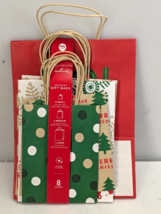 Pack of 8 Hallmark Christmas Gift Bags Assorted Sizes 1 Large, 3 Medium,... - $10.20