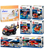 SlubanKids Fire Truck Fire Jeep Fire Boat &amp; More Building Blocks Set Wit... - €38,56 EUR