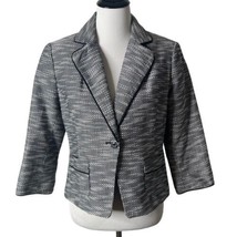Worthington One Button Front Blazer Black White Suit Jacket Women&#39;s Size 10 P - £15.52 GBP