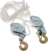 2 Ton Rope Hoist Pulley Wheel Block and Tackle 4000LB 65 Feet Poly Rope NEW - £26.96 GBP