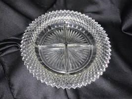 VINTAGE Anchor Hocking Miss America Clear Divided Round Candy Dish - £17.30 GBP