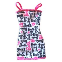 Barbie Pinktastic Dress Spell Out Bodycon Mini White Pink Spaghetti Strap Y2K  - £8.68 GBP