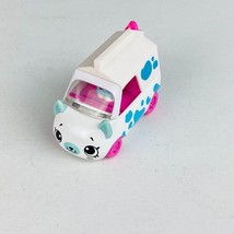 Shopkins Cutie Diecast Car White Blue Splatter Pink Wheels Cat Cow Kids Toy - $16.83