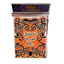 Halloween Party Invitations Gothic Greetings 20 Cards &amp; Envelopes NEW - £7.07 GBP