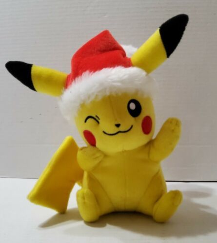 Tomy Pokeman Winking Pikachu 8" Christmas Santa Hat Plush Stuffed Toy 2017  - $16.70