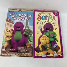 2 Barney VHS Tapes What A World We Share and Barney Songs. - £9.97 GBP