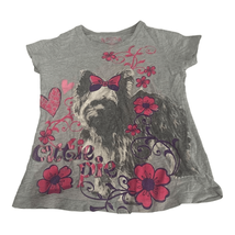 Total Girl Youth Girls Graphic Puppy Dog Floral Short Sleeved T-Shirt Si... - $14.03