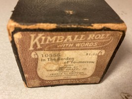 Vintage Kimball Bros 10555 In the Garden Of Tomorrow 1924 J Deppen Piano Roll - £7.71 GBP