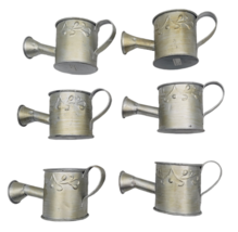 Mini Crafting Watering Cans Galvanized Patina Six Decorative Succulents ... - $9.97