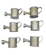 Mini Crafting Watering Cans Galvanized Patina Six Decorative Succulents ... - £7.83 GBP