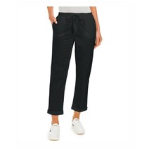 Style &amp; Co Womens Petite 6P Black Comfort Tie Waist Twill Ankle Pants NW... - £11.27 GBP