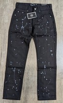 Young Rich &amp; Famous NWT Youth Size 10 Black Paint Splattered Straight Je... - $13.28