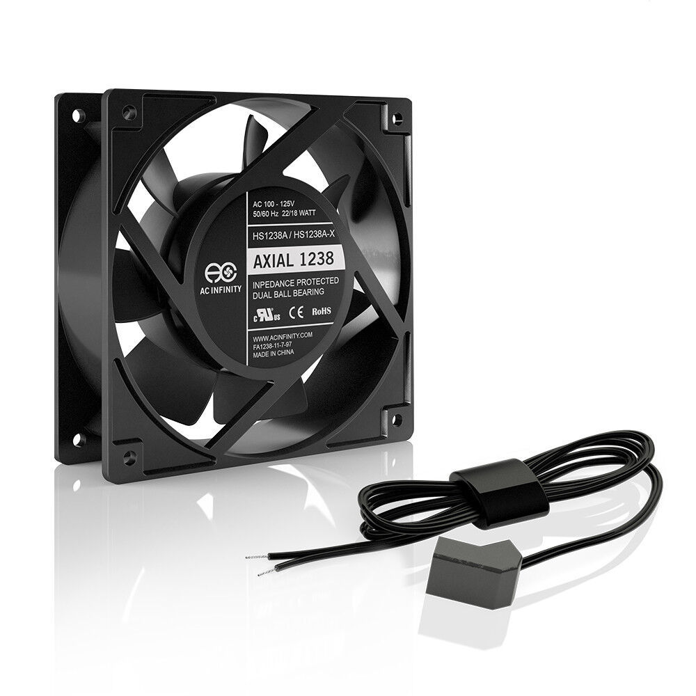 New 120mm 38mm Fan 120V AC 110CFM 2 Pin Ball Bearing Muffin PC 5" (HS1238A-W)