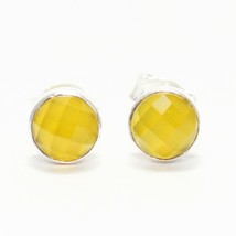 Natural Yellow Onyx Gemstone Handmade 925 Sterling Silver Jewelry Earrin... - $32.76