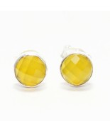 Natural Yellow Onyx Gemstone Handmade 925 Sterling Silver Jewelry Earrin... - £26.09 GBP