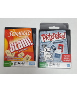 2 FAMILY NIGHT Card Games Lot Pictureka! Hasbro Scrabble Slam Parker Bro... - $9.99