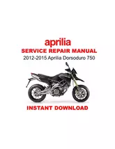 2012-2015 Aprilia Dorsoduro 750 Factory Service Repair Workshop Manual - $23.94 CAD