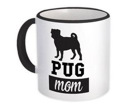 Pug MOM : Gift Mug Dog Silhouette Cup Funny Pet Animal - £12.57 GBP