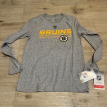Boston Bruins NHL Youth Long Sleeve T-Shirt Gray Hockey Team Apparel NWT - $16.64