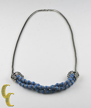 Giles &amp; Brother Garland Necklace Royal Turquoise &amp; Antique Silver MSRP - £94.68 GBP