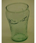 Coca Cola Coke Pebbled Green Drinking Glass Vintage Soda Pop 4&quot; Tall - £10.11 GBP