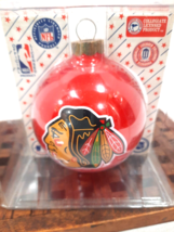 Chicago Blackhawks  NHL Glass Christmas Ball Ornament Sports Collector S... - £5.42 GBP