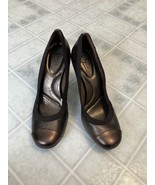 Dexflex Dexter High Heel Shoe Pumps Copper Bronze Size 7.5 cap toe elast... - $21.19