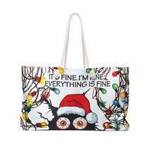 Personalised/Non-Personalised Weekender Bag, Cat, Funny Quote, I&#39;m Fine Everythi - £39.08 GBP