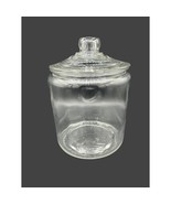 Anchor Hocking Clear Glass Apothecary Cookie Jar With lid Vintage - $49.48