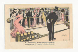 Vintage French Postcard: Xavier Sager Signed Postcard BOWLING Scene BAL ... - $22.49