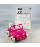 Vintage Mattel Power Wheels Pink Jeep for Kelly Doll w Sound &amp; Auto Driv... - $29.09