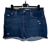 LEVI&#39;S Women&#39;s Denim Shorts Mid Length Hyper Soft Dark Wash Plus Size 16... - $10.38