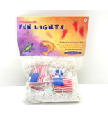 Vintage American US FLAG 10 PC String Light SET Blow Mold SET PATRIOTIC - $27.33 CAD