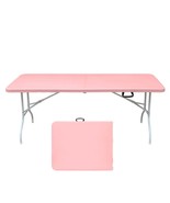 6ft Pink Plastic Folding Table - Portable, High Load Bearing - $2,191.41 MXN