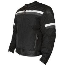 Xelement 159318 Men&#39;s Black/White/Grey Vented Level-3 Armored Tri-Tex Jacket - £35.41 GBP