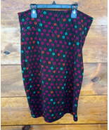 LuLaRoe Cassie Skirt XL Knee Length Unlined Pull On Black Geometric Print - $22.28 CAD