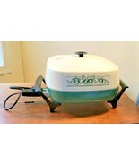 Vintage West Bend Completely Immersible Electric Skillet Green/Beige #72017 - £29.56 GBP