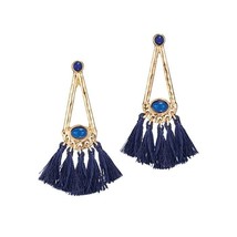Avon Beautiful Blue Tassel Statement Earrings (Blue &amp; Goldtone) ~ New!!! - £15.03 GBP