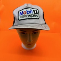 VINTAGE Mobil 1 Racing Trucker Hat Cap Snap Back Gray See Pics For Condi... - £19.47 GBP