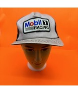 VINTAGE Mobil 1 Racing Trucker Hat Cap Snap Back Gray See Pics For Condi... - £19.47 GBP