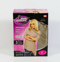 Suzanne Somers 3 Way Poncho Styles (Sz. XL-3X Fits 16-26) Mocha -Brand New- - £15.71 GBP