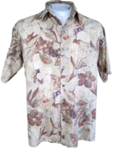 TORI RICHARD Hawaiian ALOHA shirt L pit to pit 24 cotton tropical floral luau - £22.08 GBP
