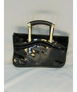 Vintage Black Patent leather clutch Extending Handles Periscoping Korea ... - £23.64 GBP